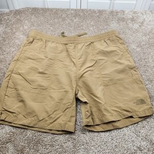 The North Face Mens Khaki Outdoor Cargo Shorts Size XL Elastic Waist